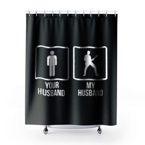 Funny Wife Guitarist Musician Band Shirt Rock Band Shower Curtains