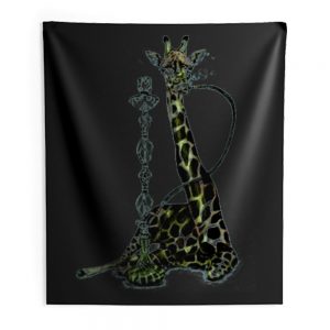 Giraffe with Hookah Indoor Wall Tapestry