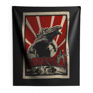 Godzilla Retro Vintage Indoor Wall Tapestry