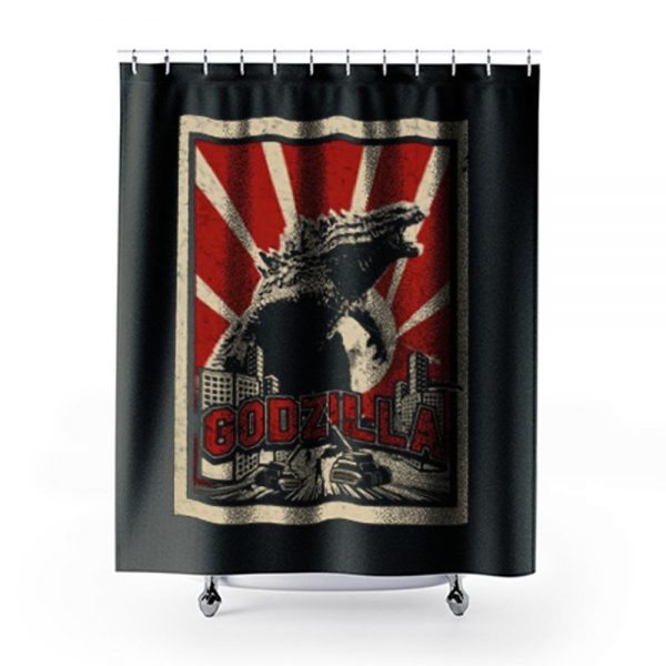 Godzilla Retro Vintage Shower Curtains