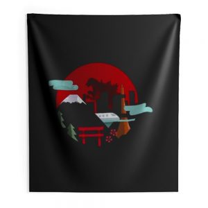Godzilla The View Of The City Indoor Wall Tapestry