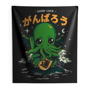 Good Luck Cthulhu Japan Indoor Wall Tapestry