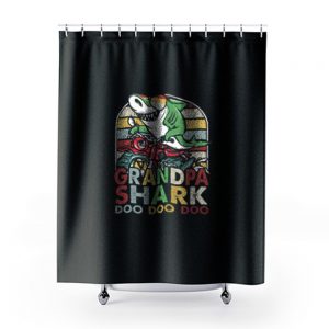 Grandpa Shark Doo Doo Vintage Shower Curtains