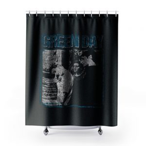 Green Day Vintage Retro Band Shower Curtains