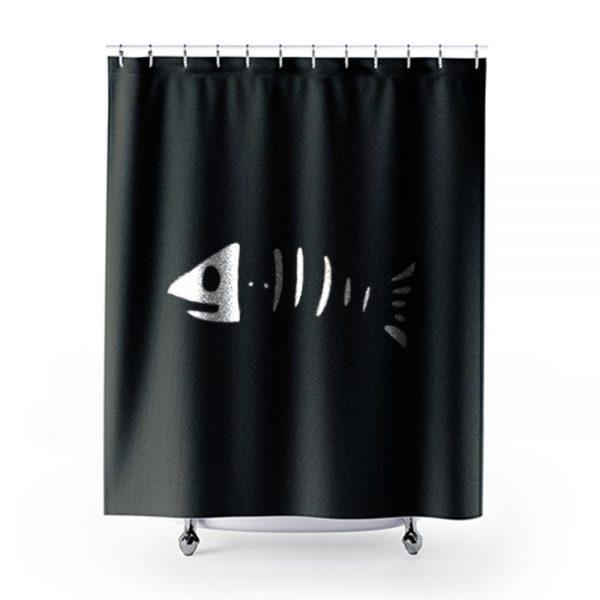 Halloween Fischskelett Shower Curtains