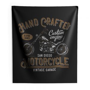 Hand Crafted Motorcycle Vintage Indoor Wall Tapestry