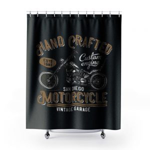Hand Crafted Motorcycle Vintage Shower Curtains