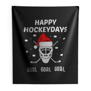 Happy Hockeydays Christmas Hockey Indoor Wall Tapestry
