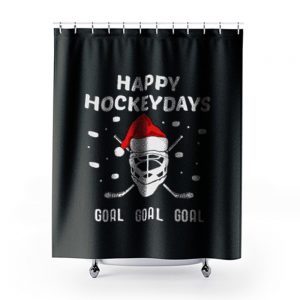 Happy Hockeydays Christmas Hockey Shower Curtains