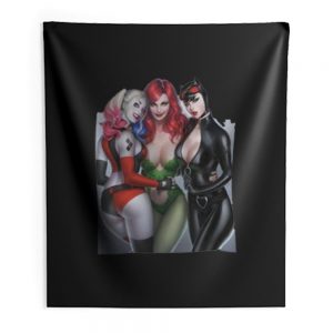 Harley Quinn Poison Ivy Superhero Sexy Indoor Wall Tapestry