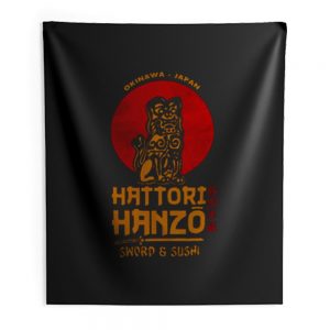 Hattori Hanzo Okinawa Sword And Sushi Indoor Wall Tapestry