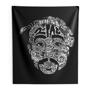 Hip Hop Face Tupac Sakur 2Pac Thug Life Indoor Wall Tapestry