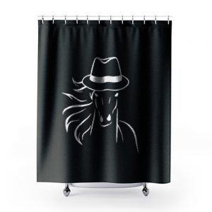 Horse With Fedora Hat Shower Curtains