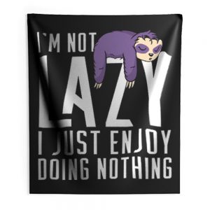 I Just Enjoy Doing Nothing Cute Sloth Indoor Wall Tapestry