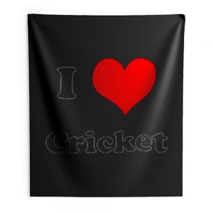 I Love Cricket Indoor Wall Tapestry