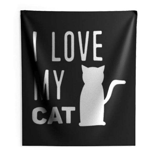 I Love My Cat Indoor Wall Tapestry