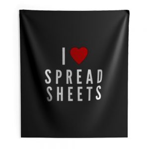 I Love Spreadsheets Indoor Wall Tapestry