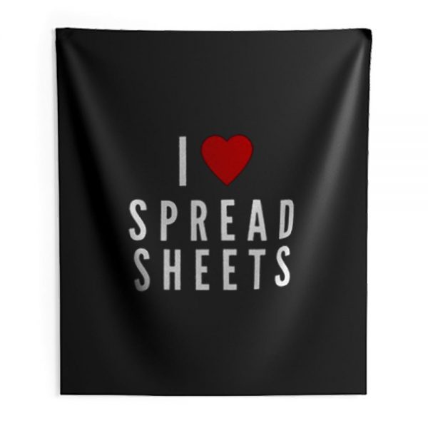 I Love Spreadsheets Indoor Wall Tapestry