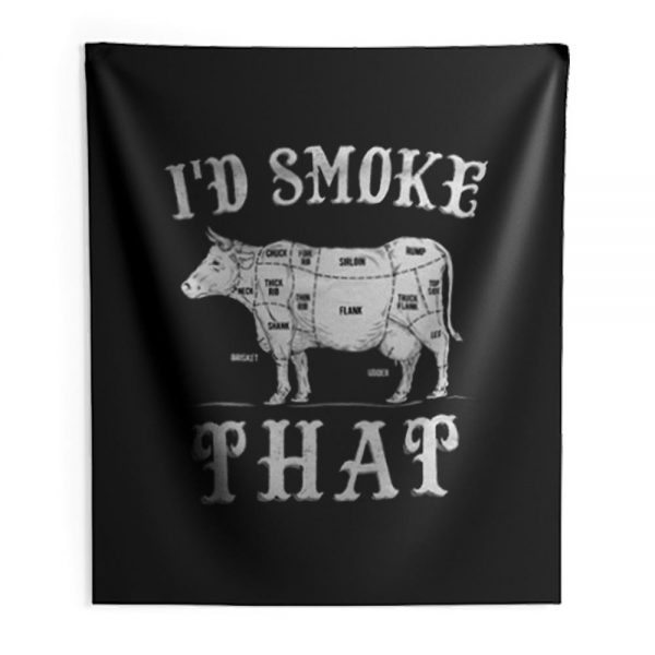 Id Smoke That Cow Indoor Wall Tapestry