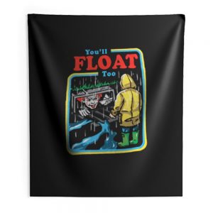 It The Movie Youll Float Too Georgie Pennywise The Clown Paper Boat Indoor Wall Tapestry
