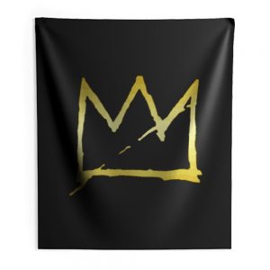 Jean Michel Basquiat Crown Abstract Indoor Wall Tapestry