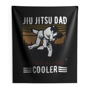 Jiu Jitsu Dad Like A Regular Dad But Cooler Happy Indoor Wall Tapestry