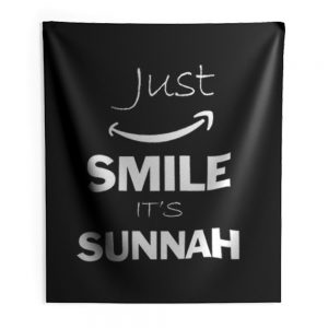Just Smile Its Sunnah Arabic Islam Muslim Indoor Wall Tapestry