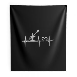 Kayaking Heartbeat Indoor Wall Tapestry