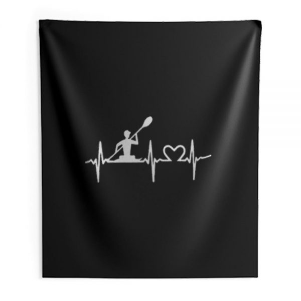 Kayaking Heartbeat Indoor Wall Tapestry