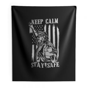Keep Calm Stay Safe Indoor Wall Tapestry