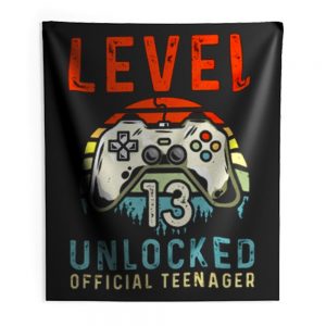 Level 13 Unlocked 13th Birthday Indoor Wall Tapestry