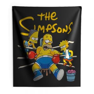 Lisa and Bart Simpsons Go Daddy Go Support For Boxing Indoor Wall Tapestry