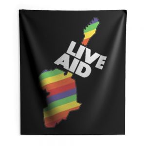 Live Aid Band Aid Logo 1985 Indoor Wall Tapestry