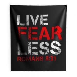 Live Fearless Christian Faith Indoor Wall Tapestry