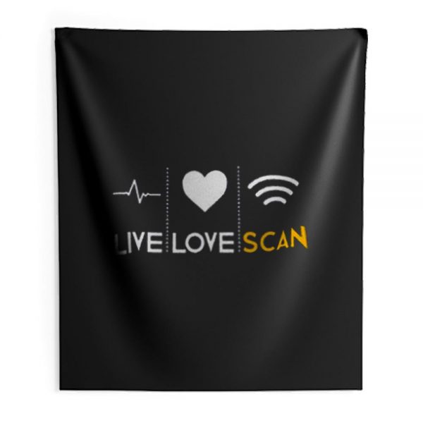 Live Love Scan Indoor Wall Tapestry