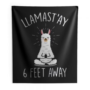 Llamastay Yoga Llama Social Distancing Indoor Wall Tapestry