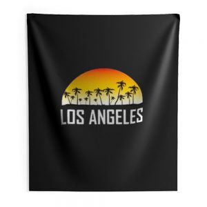 Los Angeles California Sunset And Palm Trees Beach Vacation Indoor Wall Tapestry