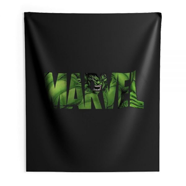 Marvel Logo Hulk Avengers Super Hero Angry Green Indoor Wall Tapestry