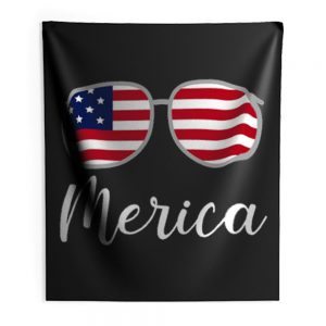 Merica Sunglasses USA Flag Indoor Wall Tapestry