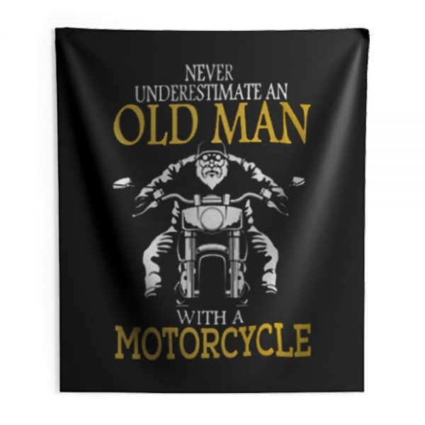 Motorcycle Old Man Indoor Wall Tapestry