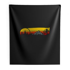Mountain Sunset Bike Indoor Wall Tapestry