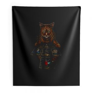 Mountain The Reader Cat Indoor Wall Tapestry