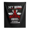 My Hero Is Now My Angel Red Ribbon Awareness Indoor Wall Tapestry