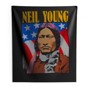 Neil Young Old Concert Tour Logo Music Legend Indoor Wall Tapestry