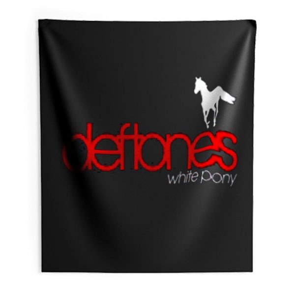 New Deftones White Pony Metal Band Legend Logo Mens Black Indoor Wall Tapestry