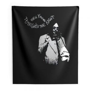 New Neil Young Tonights The Night Album Cover Mens Black Indoor Wall Tapestry