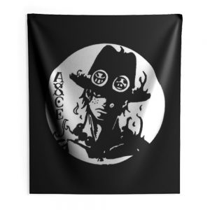 One Piece Portgas D Ace Luffy White Beard Pirates Anim Indoor Wall Tapestry