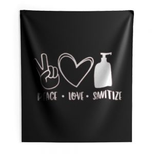 Peace Love Sanitize Indoor Wall Tapestry
