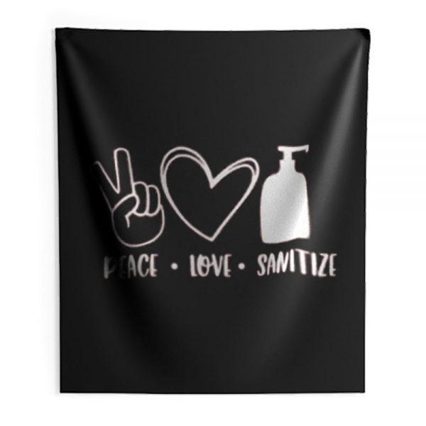 Peace Love Sanitize Indoor Wall Tapestry