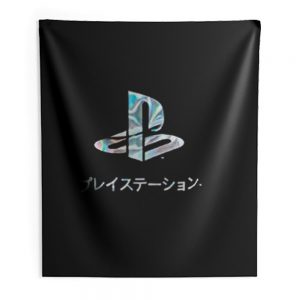 Playstation Japan Text Retro Indoor Wall Tapestry